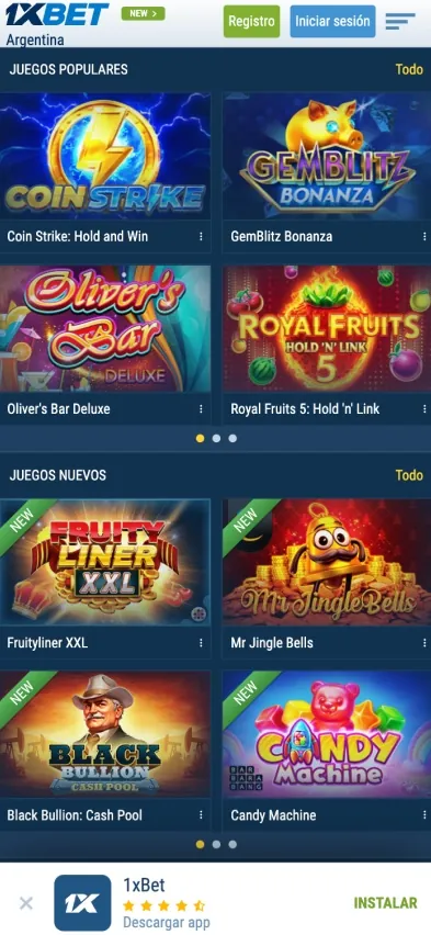 1xbet app casino página