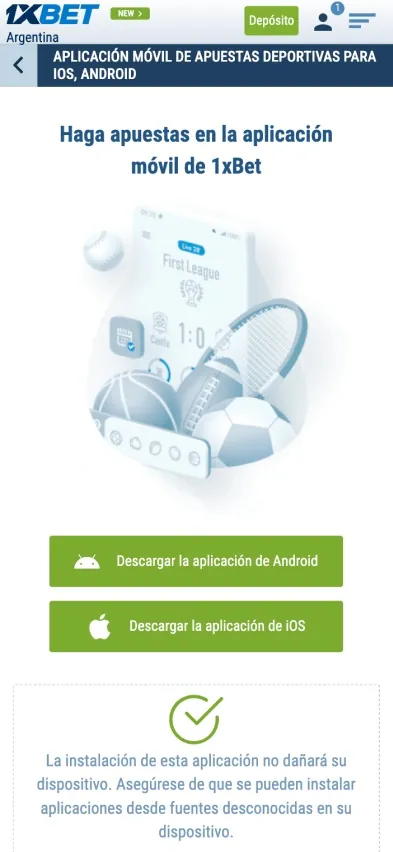 1xbet página de la aplicación